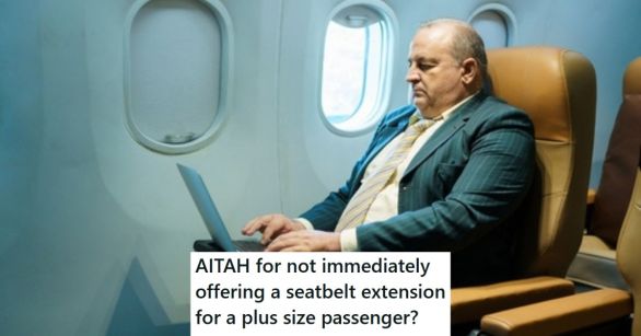 Overweight man on a flight