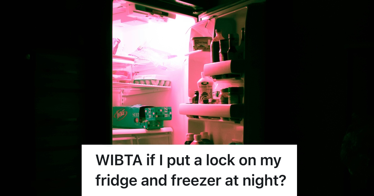 Mom Wants To Keep Her Daughter From Binging On Coffee And Unhealthy Snacks, But Isnt Sure What To Do When The Daughter Denies Being The Culprit open fridge at night