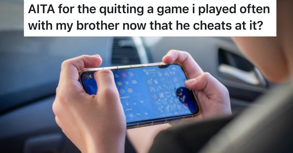 person playing a game on their phone