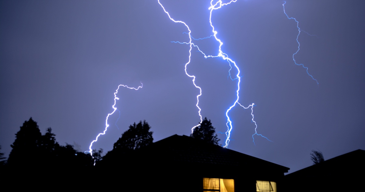 House with lightning