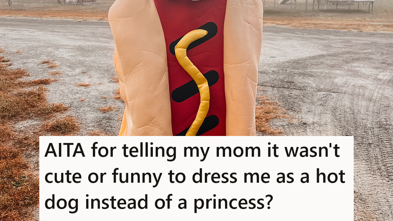 child in a hot dog costume