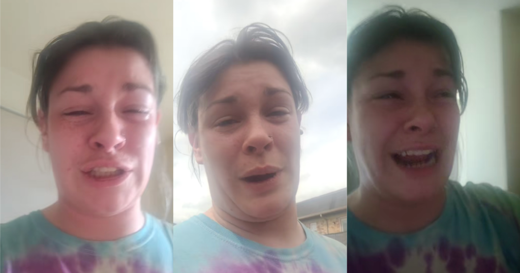 woman crying on camera