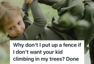 Neighbor Told Her To Put Up A Fence, So She Cut Down The Tree The Neighbor’s Kids Had Been Climbing On To Build One