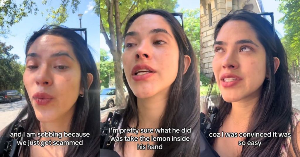 Nathalia Duques talking about her Paris scam experience