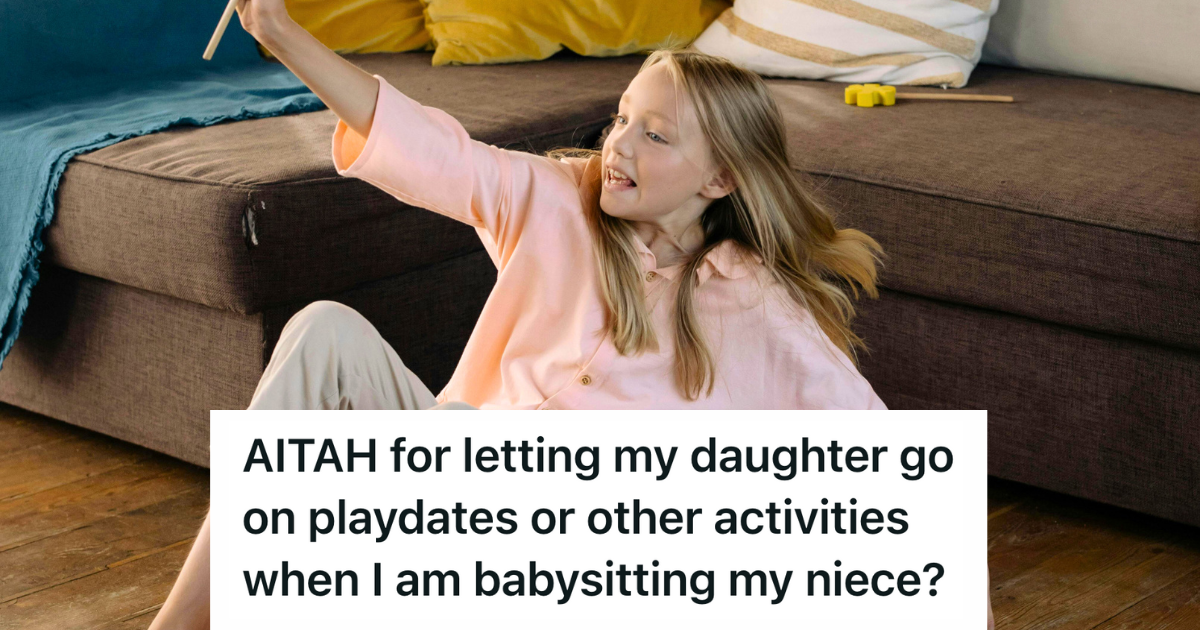 She Babysat Her Niece So Her Sister Could Pick Up More Hours At Work, But Her Sister Soon Criticized Her For Drawing A Reasonable Line little girl playing by the couch