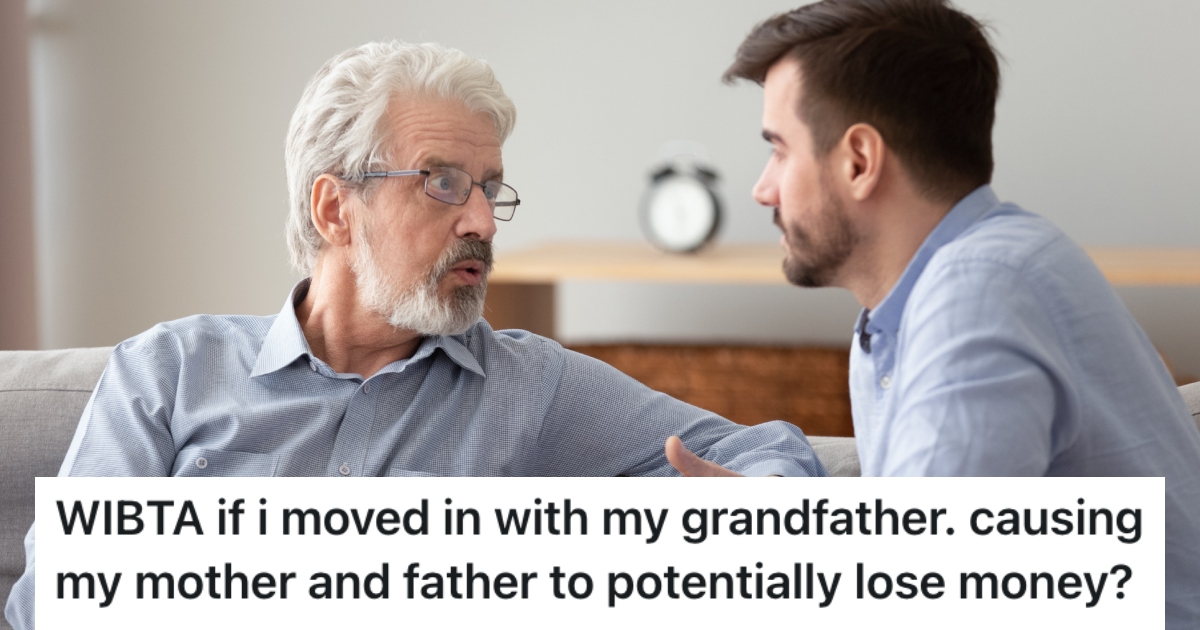 man talking to his grandfather
