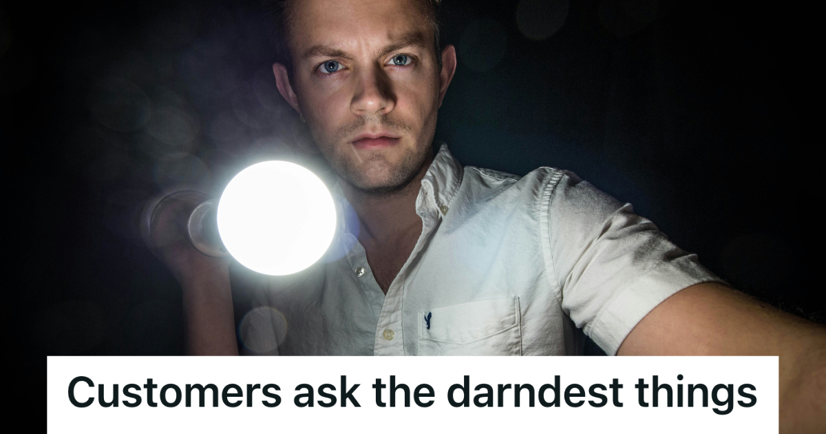 man using a flashlight