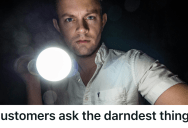 A Store Lost Power Without Warning, So Customers Started Asking The Cashier Ridiculous Questions They Had No Way Off Answering