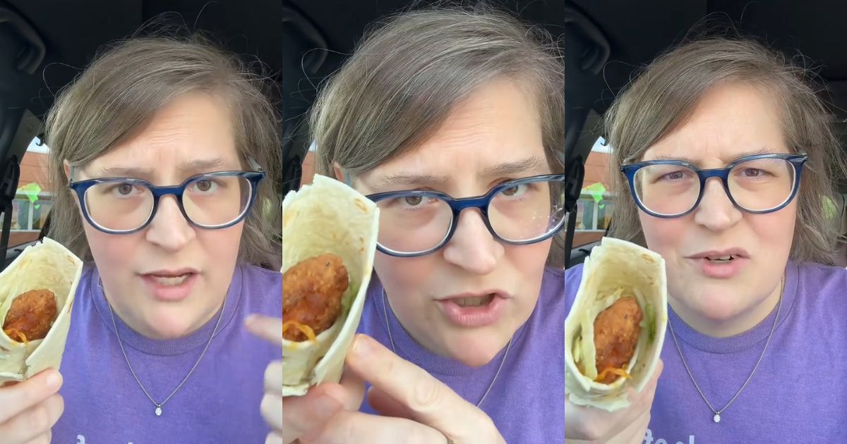 Paige reviewing a snack wrap