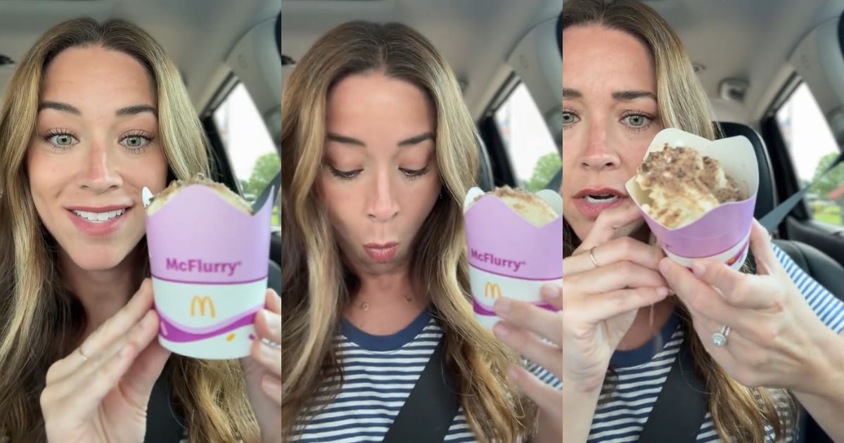 Lauren Presley in her car with a McFlurry