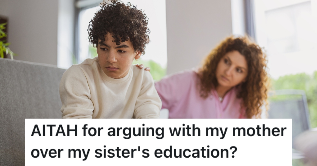 teenager with his mom