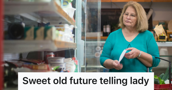 older woman shopping in grocery store