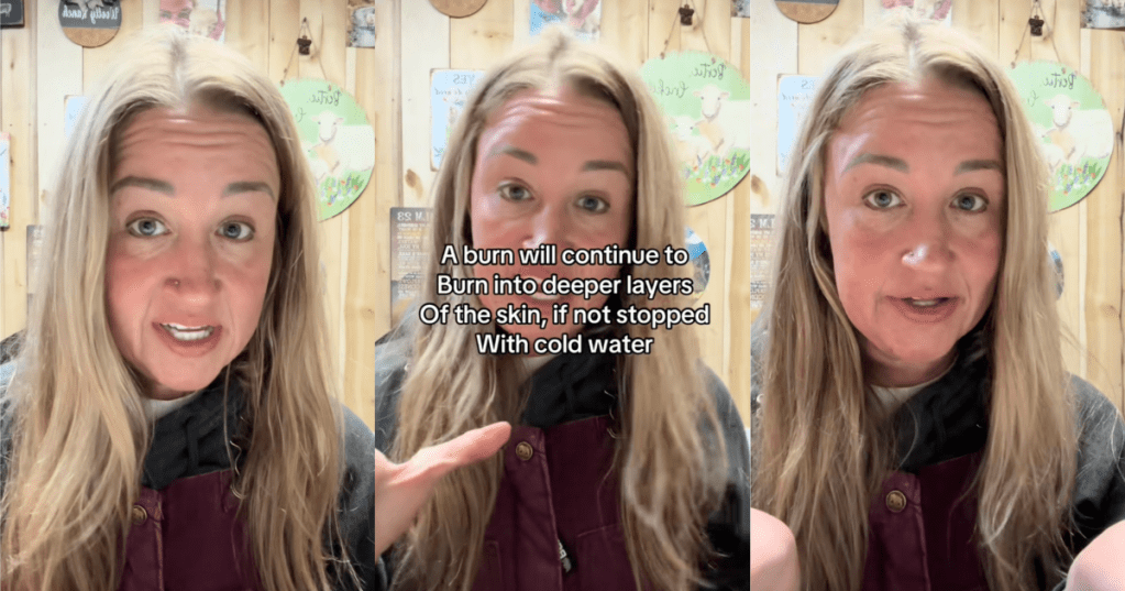 woman talking about hot water