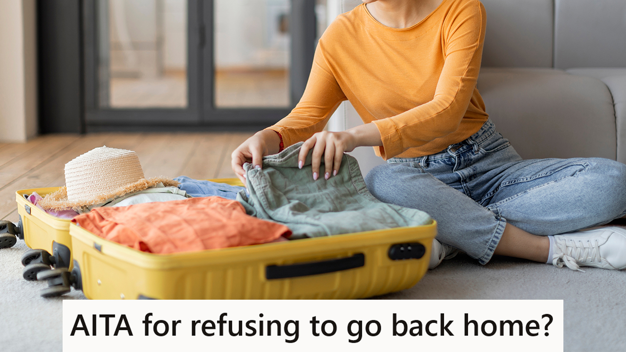 She Became A Big Sister Just In Time To Move Away To College, But Dads New Relationship Has Left Her Not Wanting To Go Back Home girl sitting on the floor packing