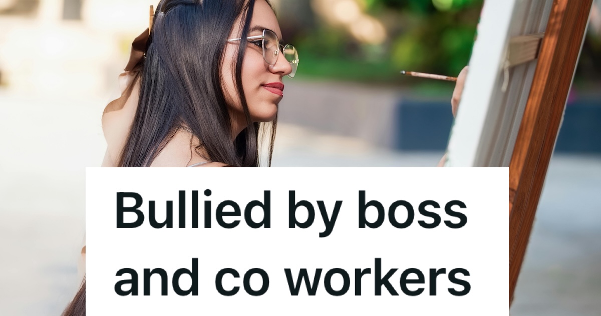 woman in glasses paining on a canvas