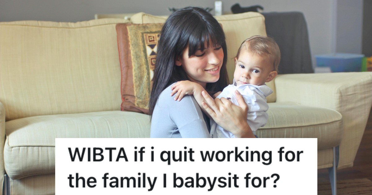 female babysitter holding a baby