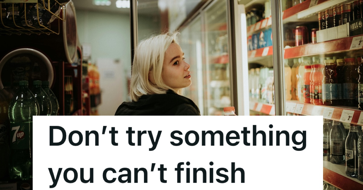 woman looking over her shoulder in a store