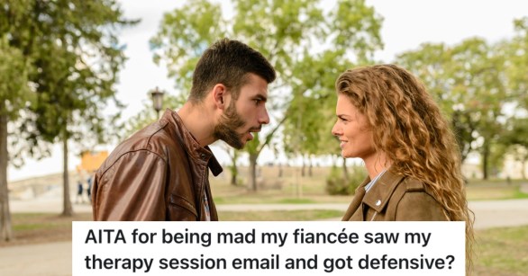 couple arguing in a park