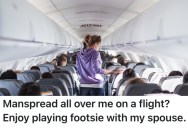 A Man Invaded Her Space On A Plane, So She Had Her Wife Sit Next To Him To Get On His Nerves