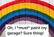 The HOA Demanded He Paint His Garage, So One Homeowner Complied In The Most Chaotic Way Possible