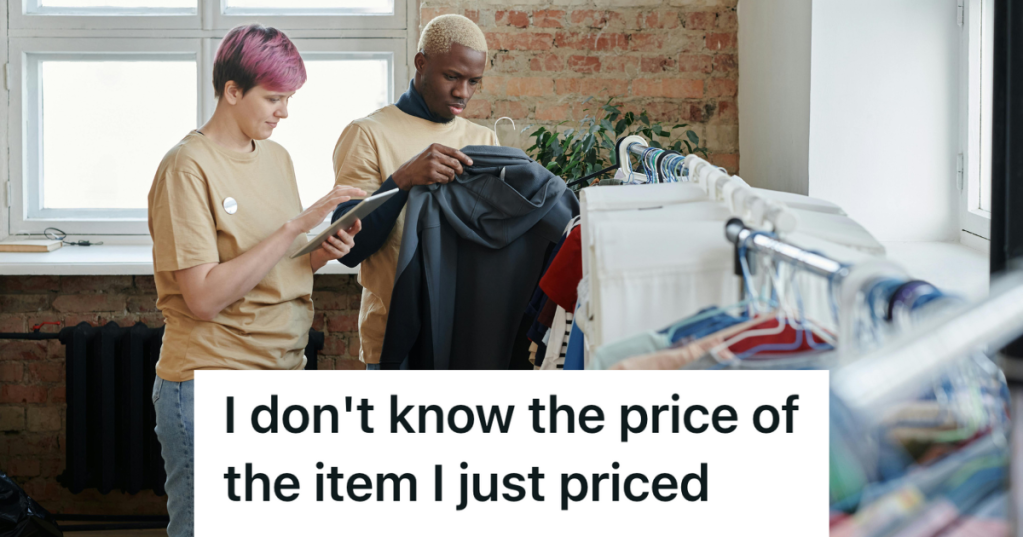 retail workers by rack of clothes