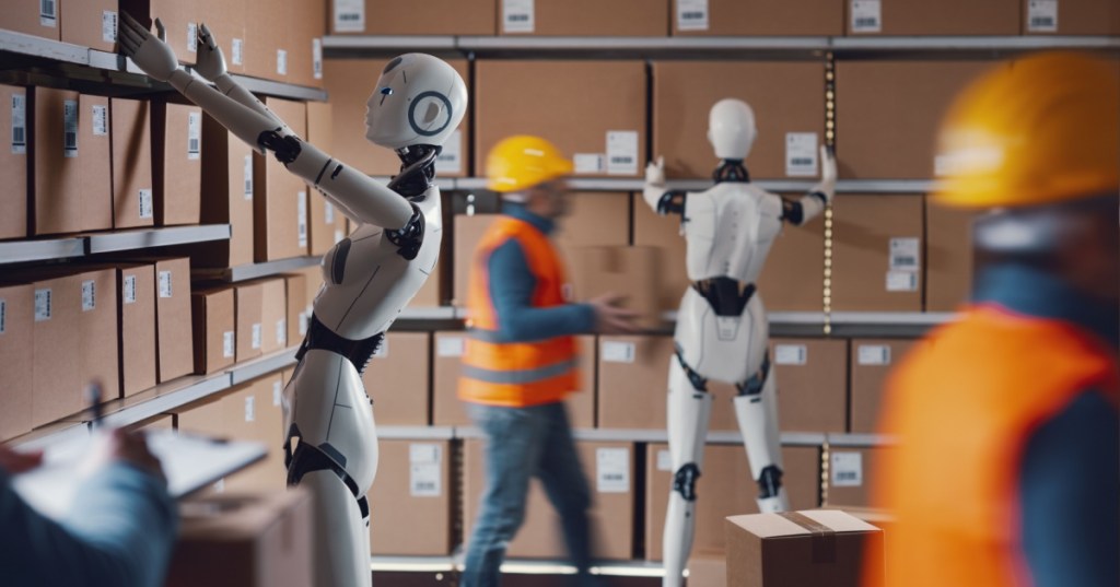 Robot stocking shelves