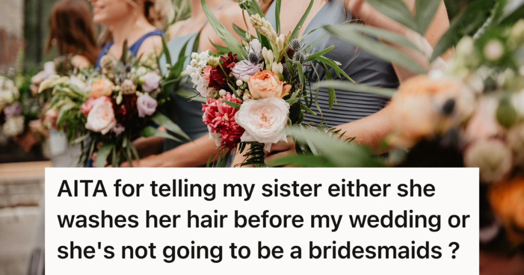 row of bridesmaids with flowers