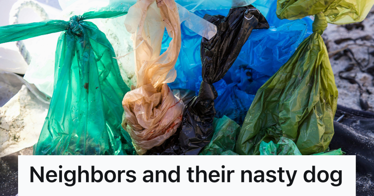 row of dog poop bags