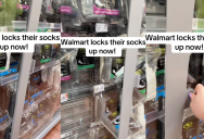 A Walmart Shopper Didn’t Expect To See Socks Locked Up At The Store