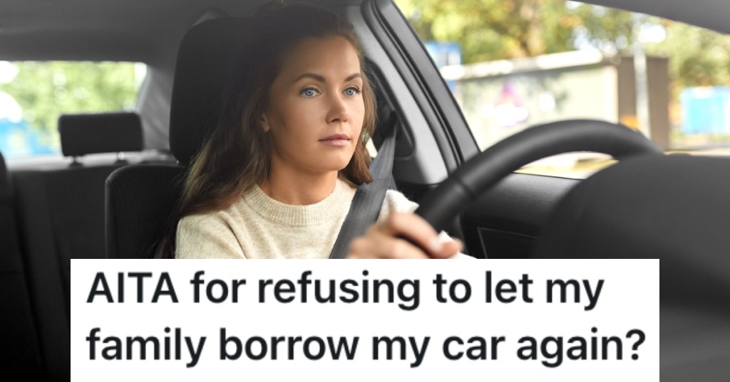woman sitting in a car
