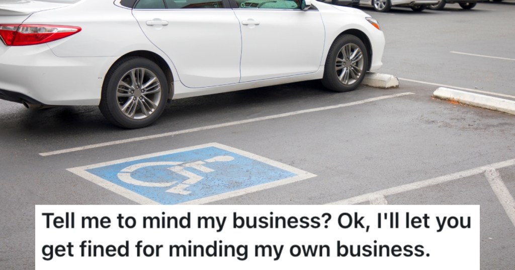 car in a handicapped spot