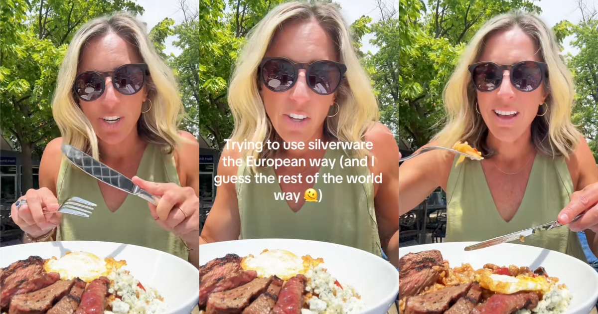 woman eating a plate of food