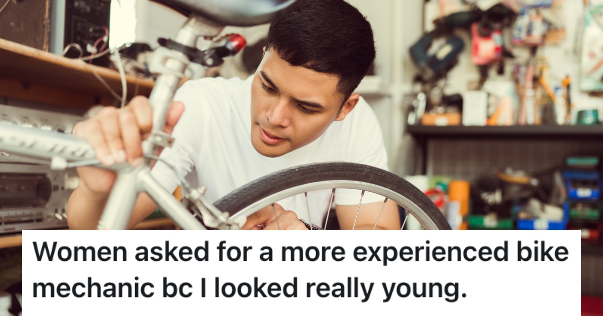 man working on a bike