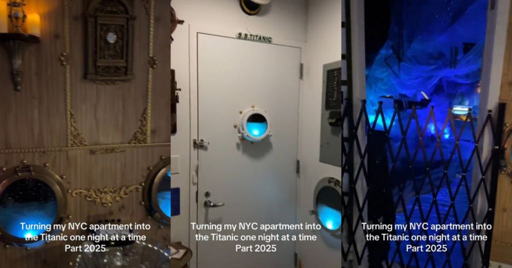 The interior of a Titanic-themed apartment