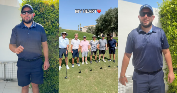 men at a golf course