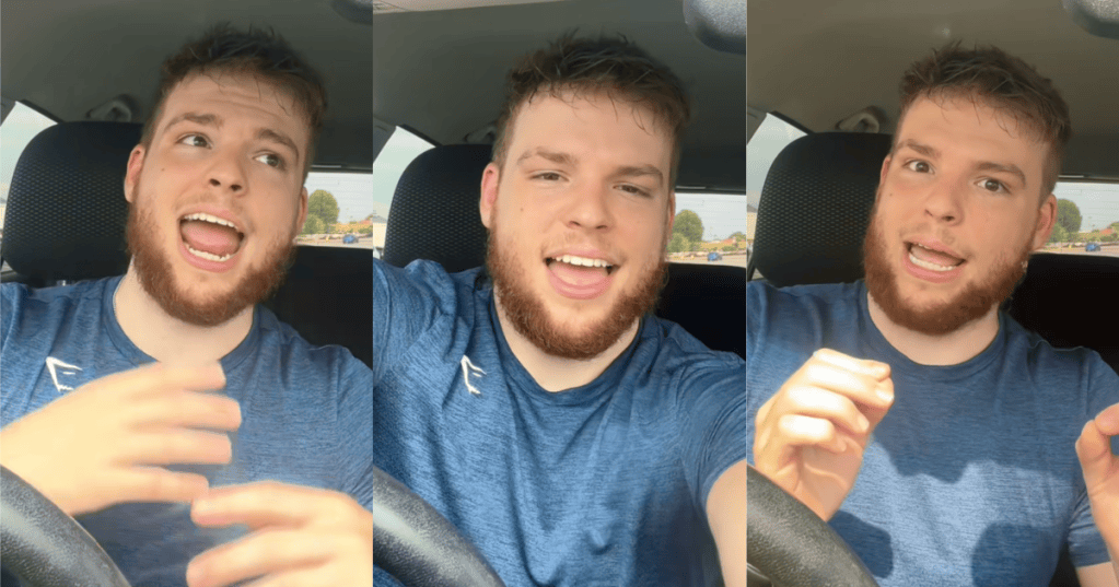 man in a car