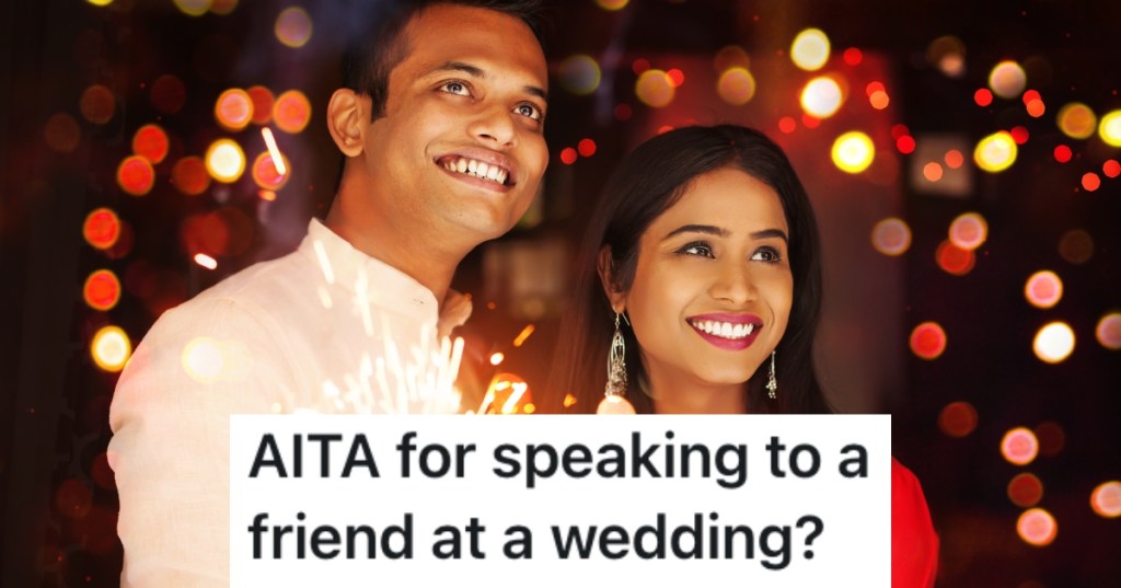 young couple at a wedding