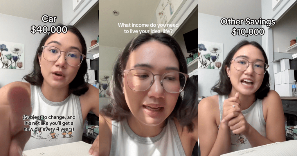 woman talking about money