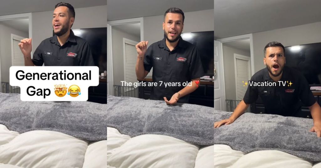 Cole describing his daughter's "vacation TV" revelation