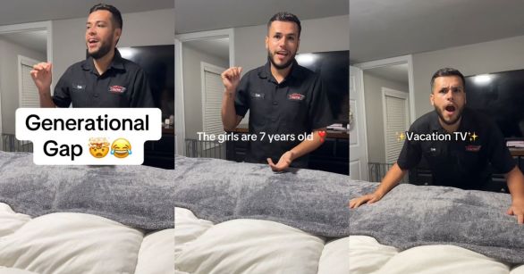 Cole describing his daughter's "vacation TV" revelation