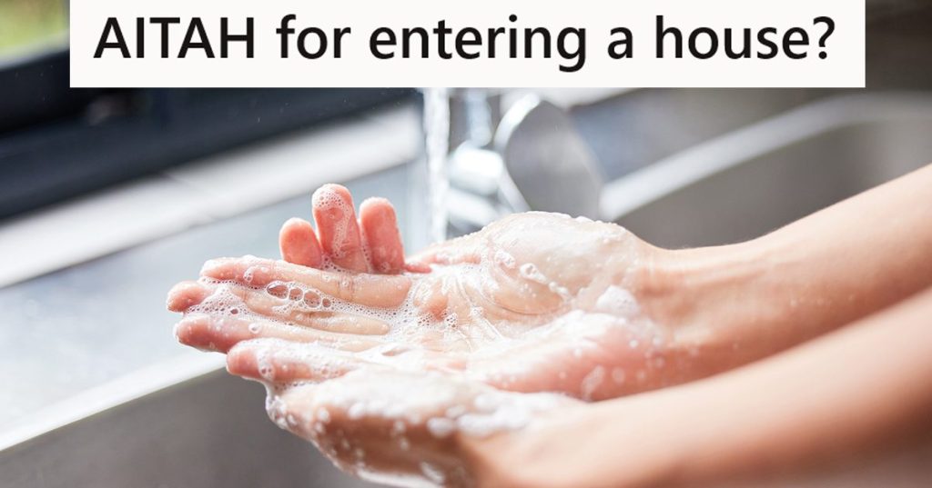 woman washing her hands