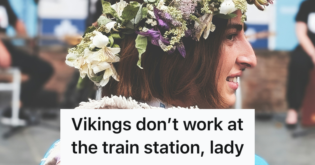 woman dressed in flower crown