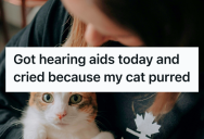 Hard-Of-Hearing Woman Had Never Heard A Cat Purr Before, So The Moment She Finally Did, She Cried Tears Of Pure Joy