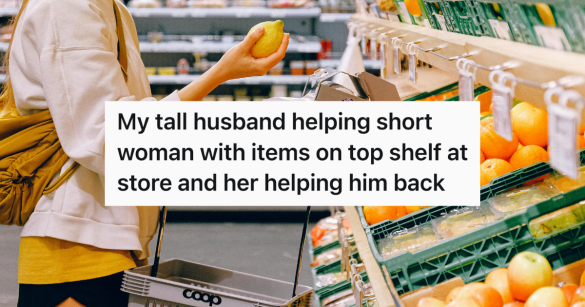 woman holding a lemon grocery store
