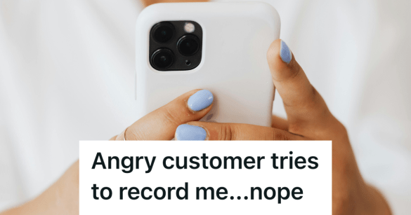 woman recording on iphone