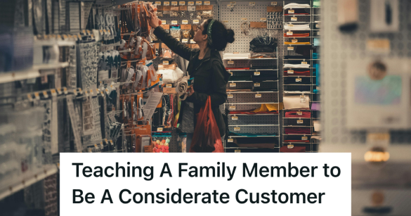 woman shopping at store