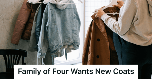 woman shopping for coats