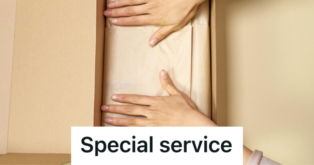 wrapping a box in tissue paper