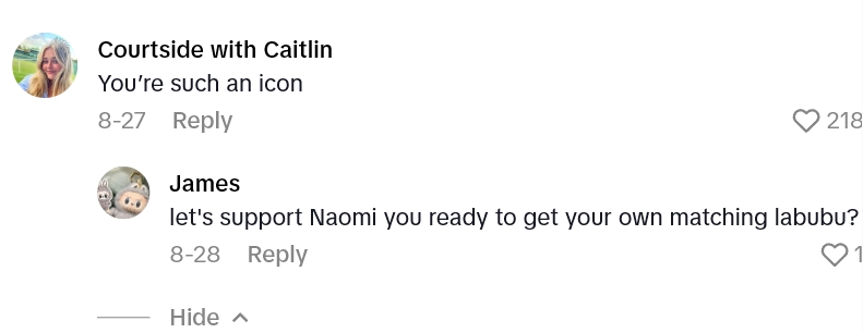 2025 09 07 22 12 22 Tennis Pro Naomi Osaka Shows Off The Most Blinged Out Labubu To Date, And Its Getting Pretty Wild