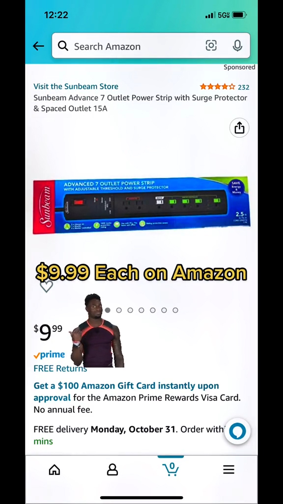 A man reselling power strips on Amazon